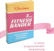 Lade das Bild in den Galerie-Viewer, Kleintober Fitnessbänder für Kinder, Jugendliche, Senioren I Resistance Bands I Widerstandsbänder Anfänger, Kinder, Senioren I leichte Widerstandstufen I Gymnastikband I Trainingsbänder

