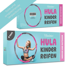 Lade das Bild in den Galerie-Viewer, KLEINTOBER Premium Hula für Kinder &amp; schlanke Erwachsene Set mit Übungsanleitung Gymnastik Hoola Hoop Hullahub Reifen Kinder, violett-dunkelgrau
