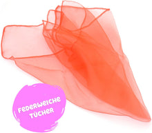 Lade das Bild in den Galerie-Viewer, Kleintober Premium Jongliertücher I Bunte Chiffontücher I mit Anleitung für 5 Spiele I Tanztücher I Tücher Spiel für Indoor &amp; Outdoor I Sensorik Spielzeug I Spieltücher I
