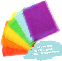 Lade das Bild in den Galerie-Viewer, Kleintober Premium Jongliertücher I Bunte Chiffontücher I mit Anleitung für 5 Spiele I Tanztücher I Tücher Spiel für Indoor &amp; Outdoor I Sensorik Spielzeug I Spieltücher I
