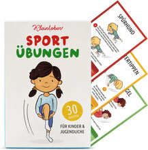 Lade das Bild in den Galerie-Viewer, Kleintober 30 Trainingskarten für Kinder &amp; Jugendliche I Bewegungsspiele für Kinder spielerisch fit Werden I Sport Lernspiele ab 3 Jahre mit Motivations-Kick
